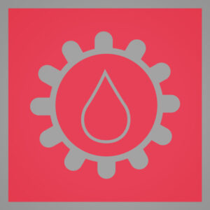 Symbol Getriebeölstatus auf rotem Grund