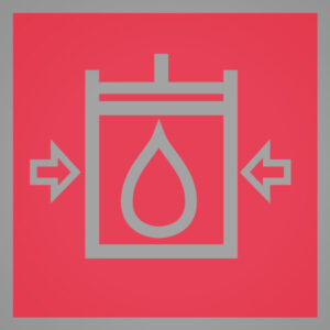 Hydrauliköldruck Piktogramm auf rotem Grund