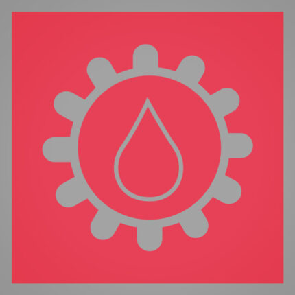 Symbol Getriebeölstatus auf rotem Grund