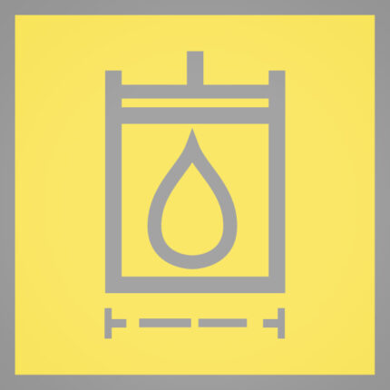 Hydraulikölfilter Piktogramm auf gelbem Grund