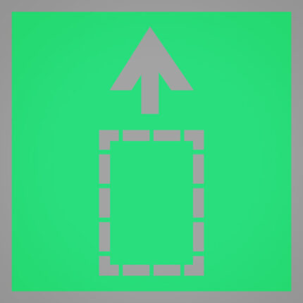 Vorwärts- und Rückwärtsbewegungen Piktogramm auf grünem Grund