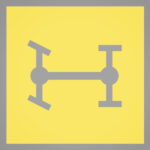 Symbolplättchen-Set à 50 St. Differentialsperre vorne & hinten (gelb)